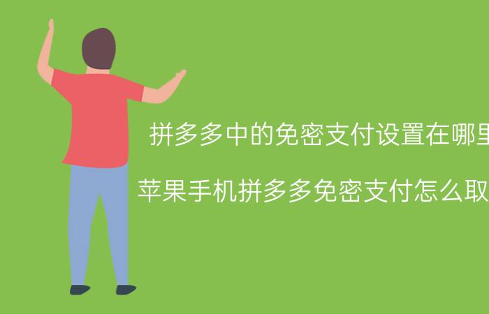 拼多多中的免密支付设置在哪里 苹果手机拼多多免密支付怎么取消？